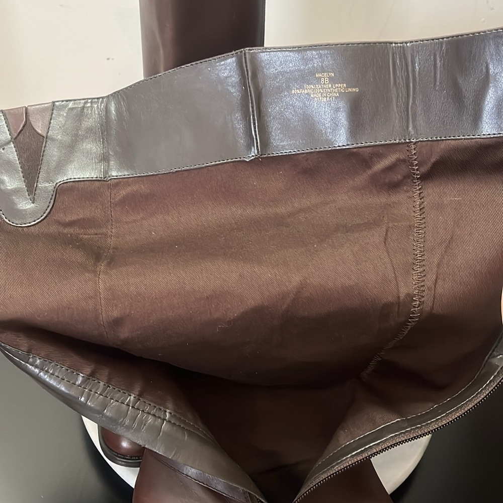 NWOB Lauren Ralph Lauren 'Macelyn' riding boot brwn leather buckle detail Sz 8B - Picture 15 of 15